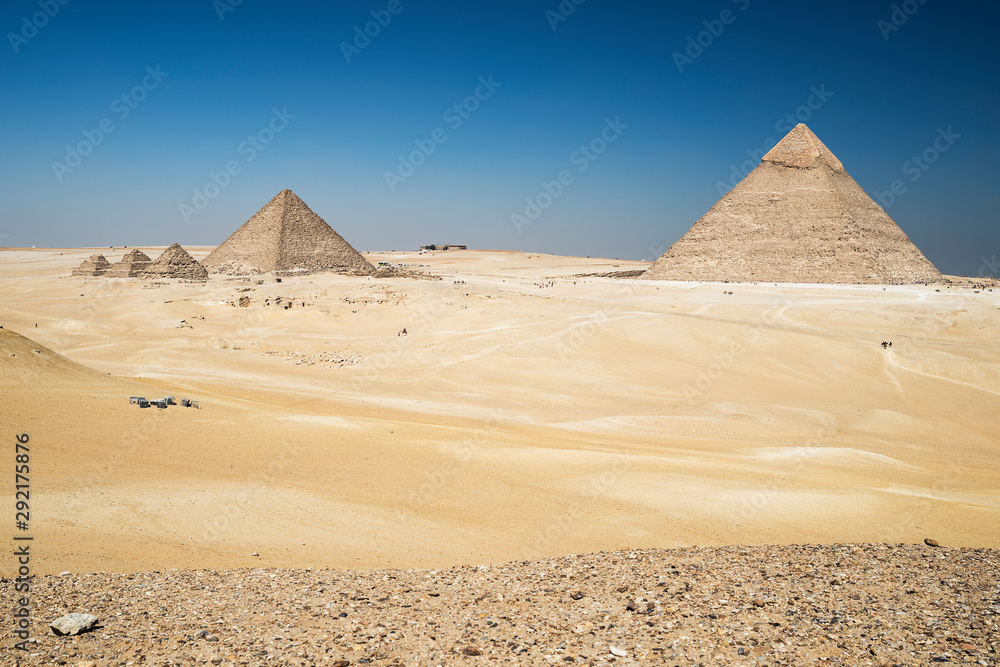 Ancient pyramids at the Giza plateau, Cairo, Egypt