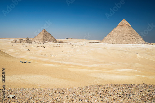 Ancient pyramids at the Giza plateau  Cairo  Egypt