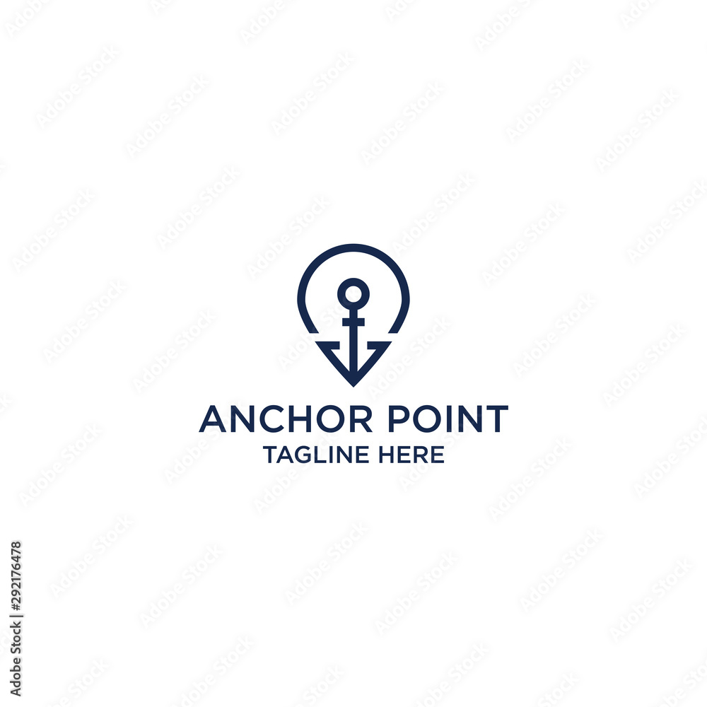 Anchor Point Logo Design Template. Pin, Location, Map - Vector Anchor Point Logo Design Template. Pin, Location, Map - Vector