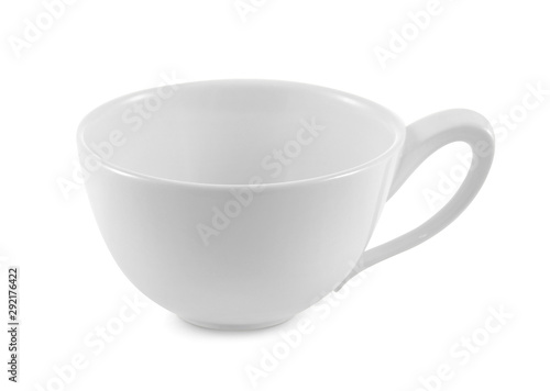 white ceramic cup on white background