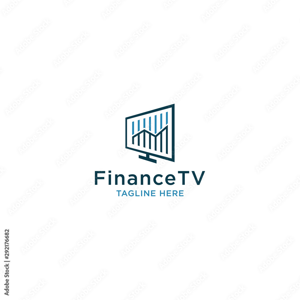 Finance TV Logo Design Template. Chart, Market - Vector Finance TV Logo Design Template. Chart, Market - Vector