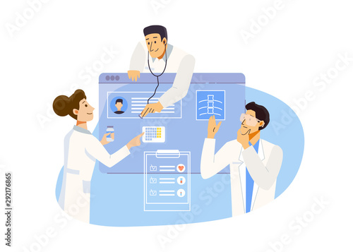 Online doctor. Medical consultation service by Internet. Medicine and Healthcare Concept