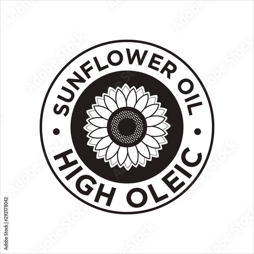 Sunflower Oil icon. High Oleic symbol.