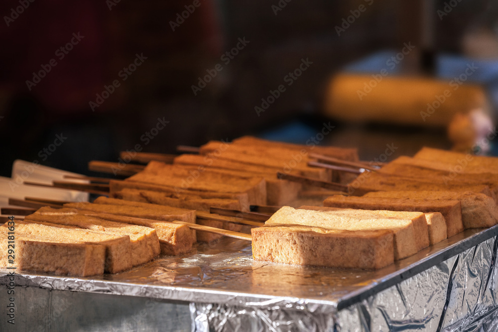 Tofu sticks at at Nishiki market in Kyoto Tofu sticks at at Nishiki market in Kyoto