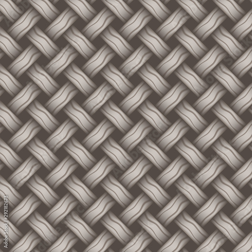 repeating wicker weave style background gray, vector format