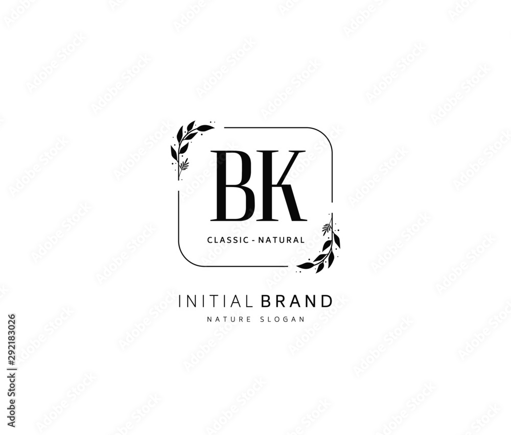 B K BK Beauty vector initial logo, handwriting logo of initial signature, wedding, fashion, jewerly, boutique, floral and botanical with creative template for any company or business. B K BK Beauty vector initial logo, handwriting logo of initial signature, wedding, fashion, jewerly, boutique, floral and botanical with creative template for any company or business.