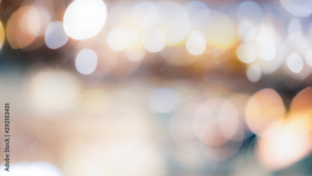 Abstract blurred bokeh light with warm tone color background concept. - obrazy, fototapety, plakaty 