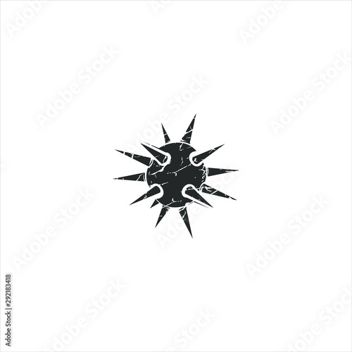 Punk style thorn ball ,  black devil star logo design 