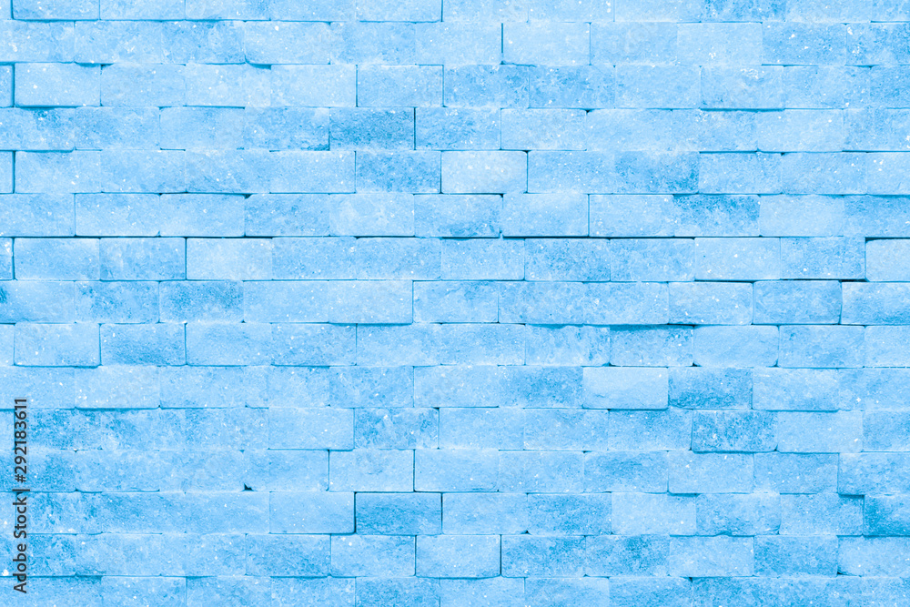 Fototapeta Ściana błękitna lodowa cegieł i bloków tła tekstura