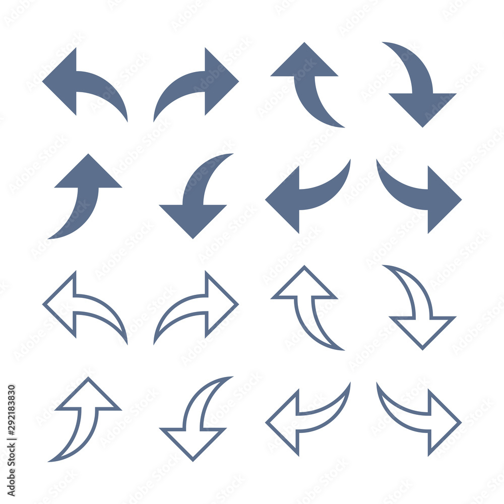 Arrow Icons Set Flat Line Vector Arrow Icons Set Flat Line Vector