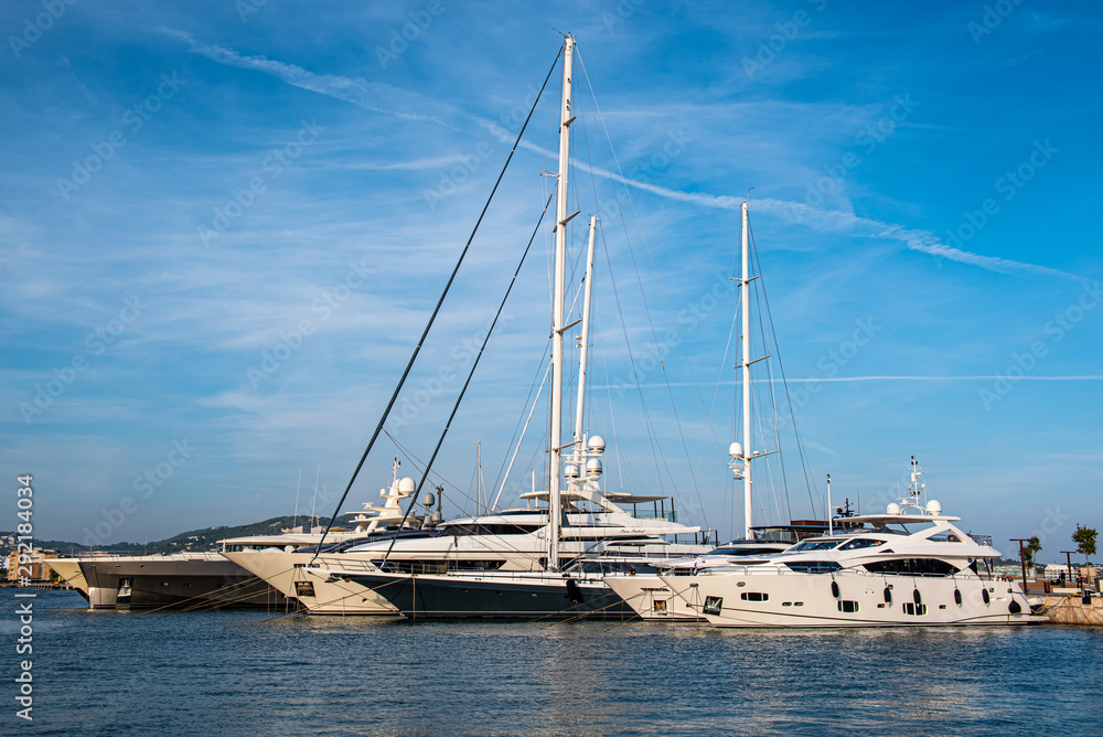 Big boats in the port of Ibiza