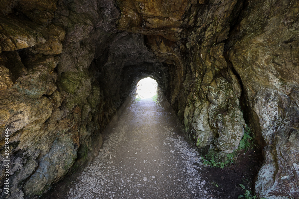 Gallery dug by hand in the rocks