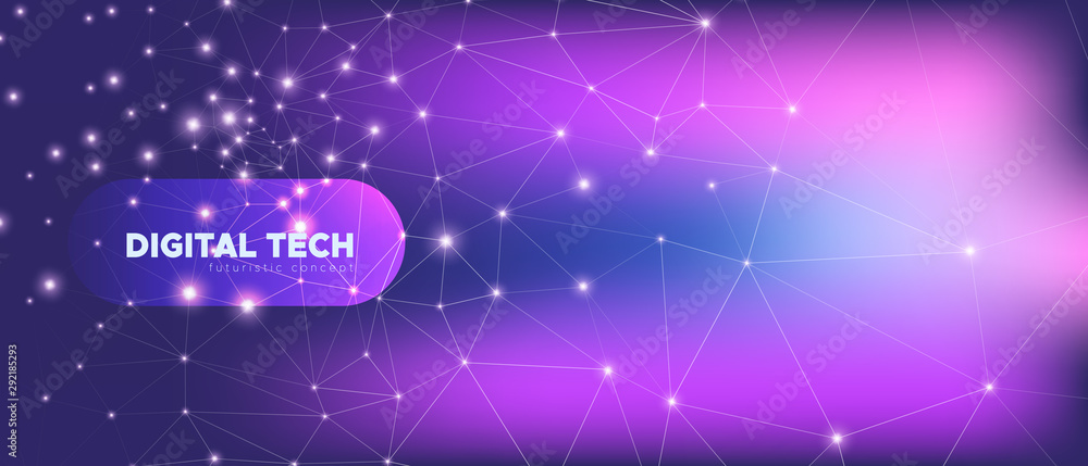 Obraz premium Magic Technology Abstract. 3d Big Data. Dark 