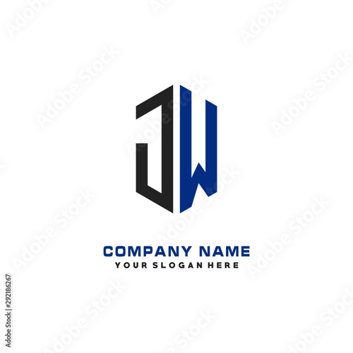 Free Download JW Letter Logo Hexagonal Design, initial logo for business, - GFXLoad