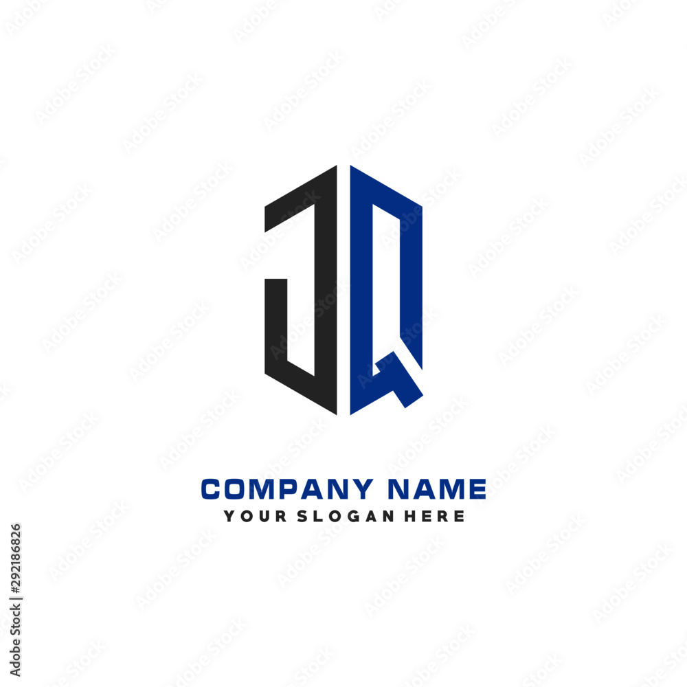 JQ Letter Logo Hexagonal Design, initial logo for business, JQ Letter Logo Hexagonal Design, initial logo for business,
