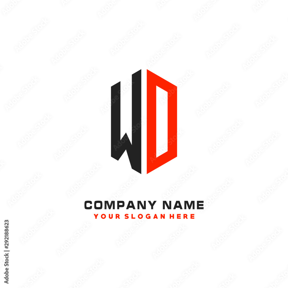 WD Initial Letter Logo Hexagonal Design, initial logo for business, WD Initial Letter Logo Hexagonal Design, initial logo for business,