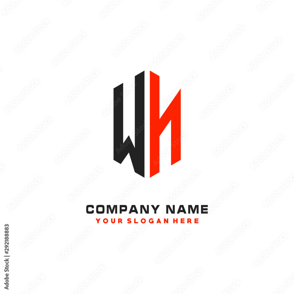 WN Initial Letter Logo Hexagonal Design, initial logo for business, WN Initial Letter Logo Hexagonal Design, initial logo for business,