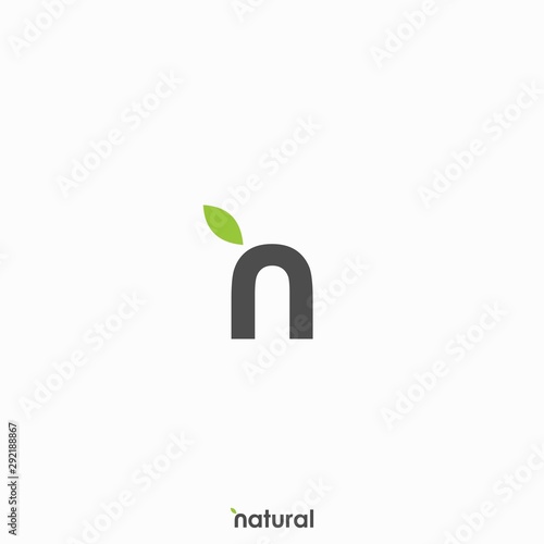 letter N for natural logo design unique photo