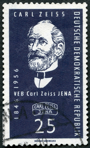 GEMANY - 1956: shows Carl Zeiss (1756-1791), Optical Works, Jena, 110th anniversary, 1956