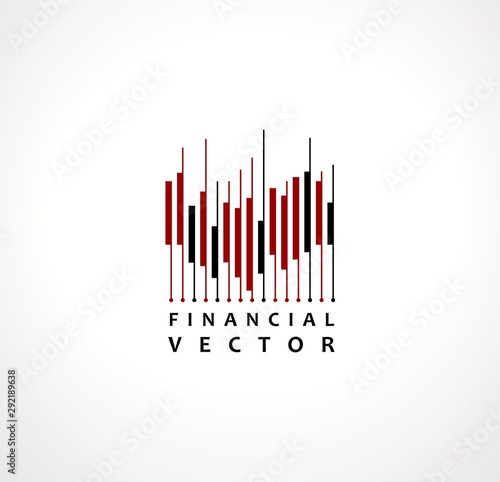 Financial Stock Exchange Market Charts Logo design abstract vector template. Finance company Logotype concept.