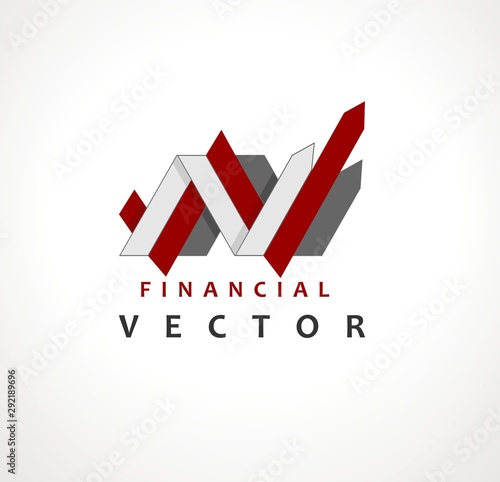 Financial Stock Exchange Market Charts Logo design abstract vector template. Finance company Logotype concept.