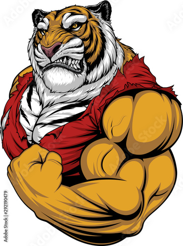 Ferocious Tiger strong bodybuilder