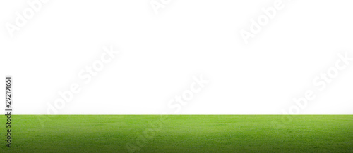 Green grass field isolated on white background with clipping path.
