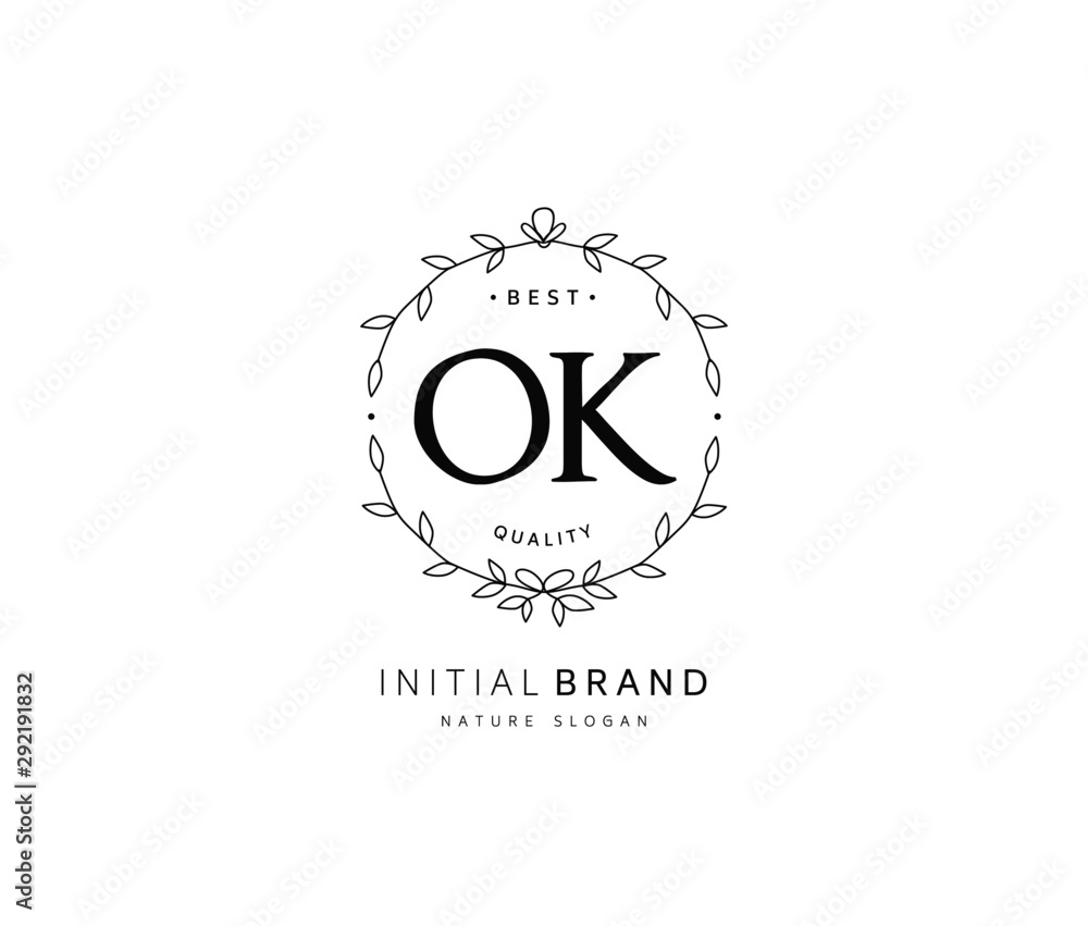 O K OK Beauty vector initial logo, handwriting logo of initial signature, wedding, fashion, jewerly, boutique, floral and botanical with creative template for any company or business. O K OK Beauty vector initial logo, handwriting logo of initial signature, wedding, fashion, jewerly, boutique, floral and botanical with creative template for any company or business.