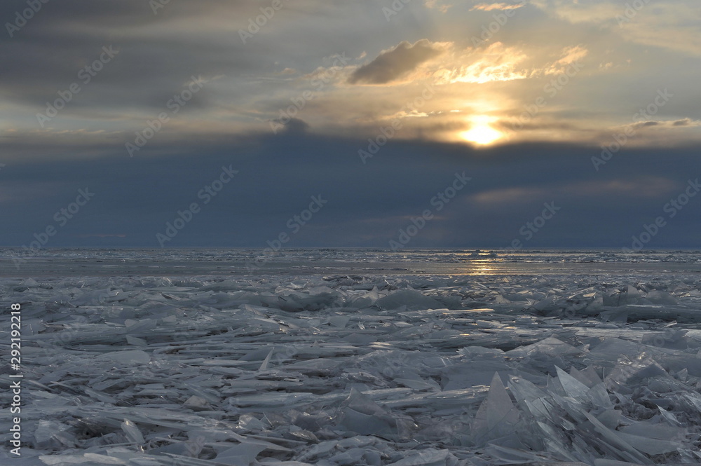 Unique landscapes of Lake Baikal in the winter. Russia. Siberia. Unique landscapes of Lake Baikal in the winter. Russia. Siberia.