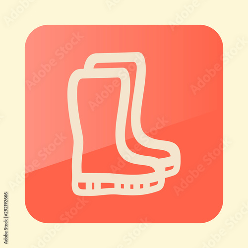 Rubber boots, gumboots, wellies flat vector icon