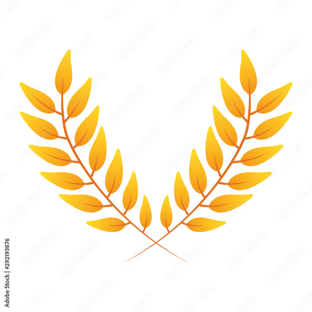autumn branch with leafs decorative crown autumn branch with leafs decorative crown