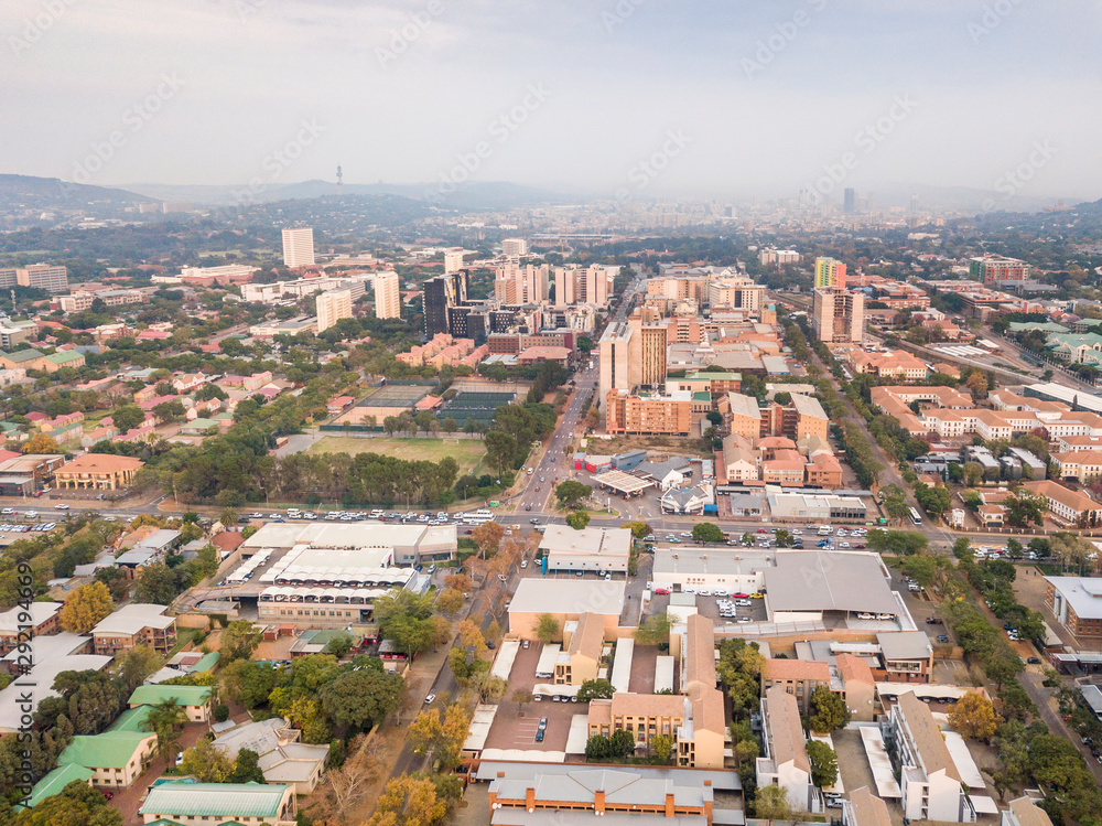 Pretoria skyline with residential area in first plan, South Africa