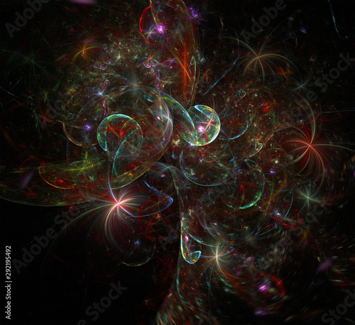 Multicolor fractal  3d design abstract background  for multiple projects like science, music,art,spiritual, technology, Christmas and happy new year  cards and invitations, print, calendar, decor ,