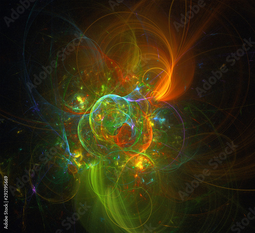 Multicolor fractal  3d design abstract background  for multiple projects like science, music,art,spiritual, technology, Christmas and happy new year  cards and invitations, print, calendar, decor , photo