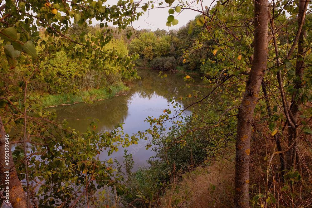 View of the river from a high bank View of the river from a high bank