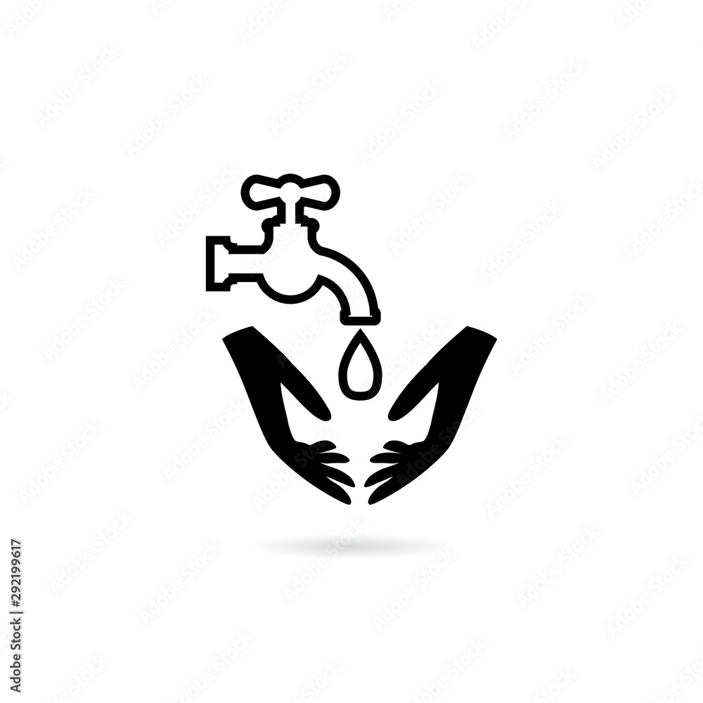 Wash hand icon isolated on white background