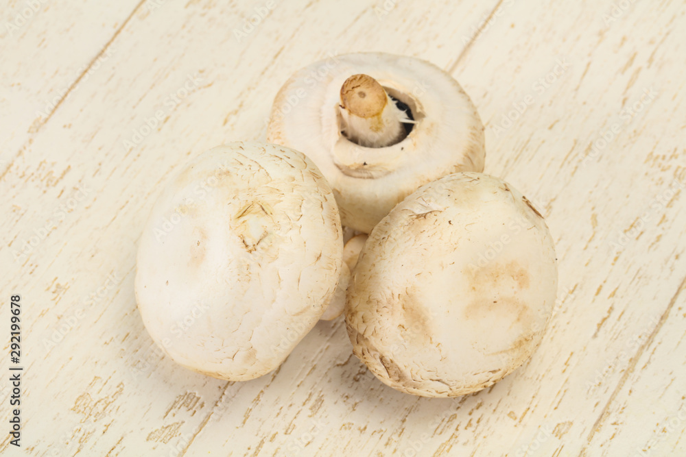 Raw Champignon heap for cooking