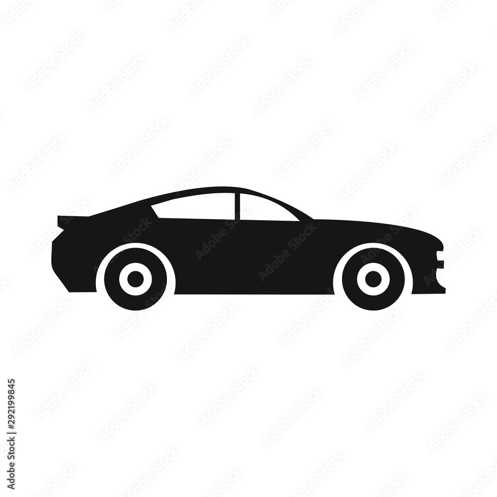 Car icon in flat style. Vector symbol