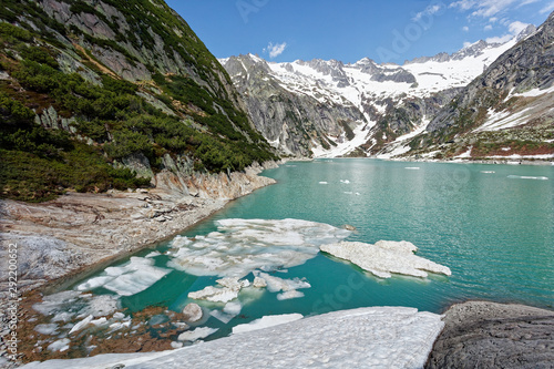 Fototapeta Naklejka Na Ścianę i Meble -  Gelmersee lake dam in Bernese Alps