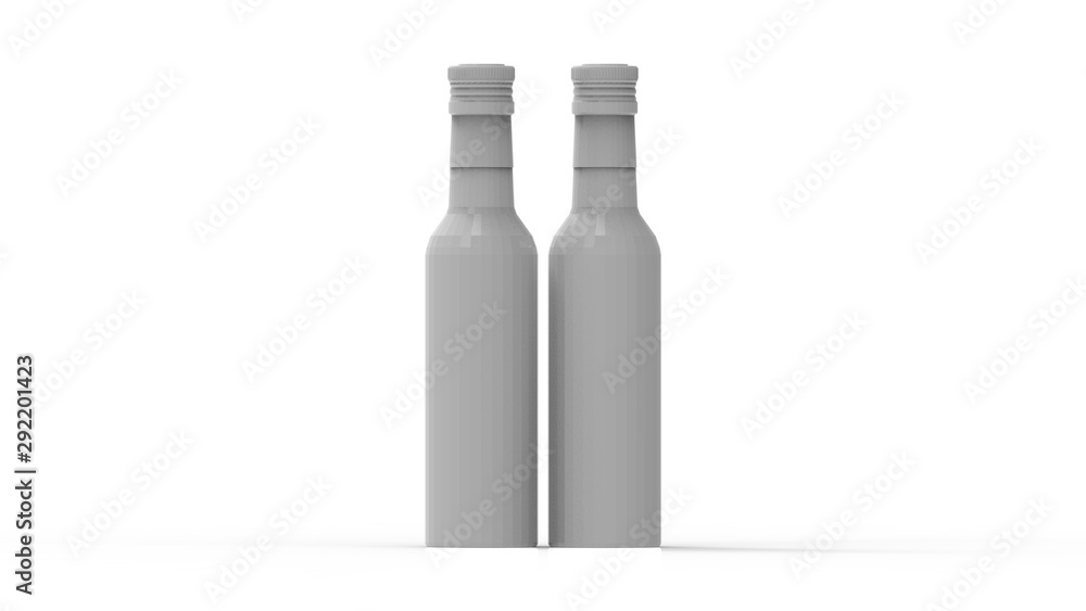 3d rendering of two bottles isolated in white studio background 3d rendering of two bottles isolated in white studio background