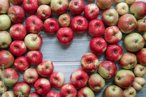Heart shape apples background