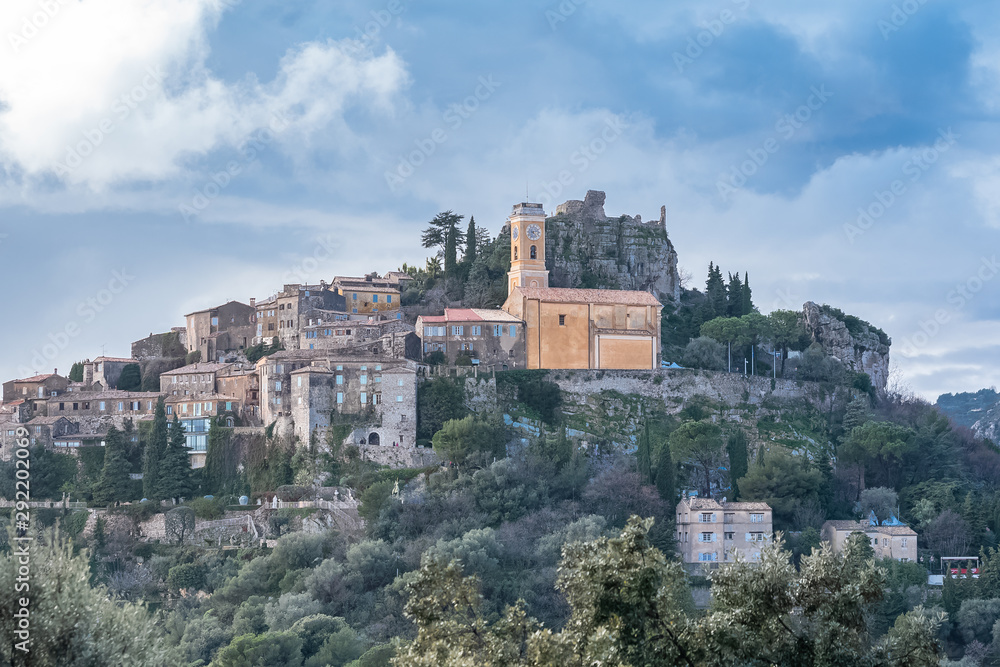     Eze, village perched on the cliffs, on the French Riviera, near Nice 