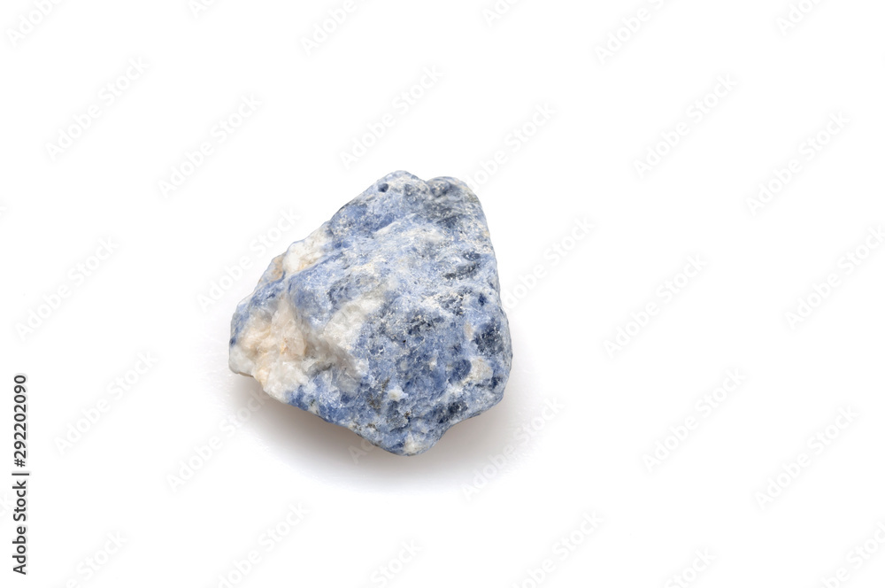 Mineral sodalite on a white background.