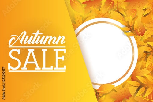 autumn sale circular seasonal frame