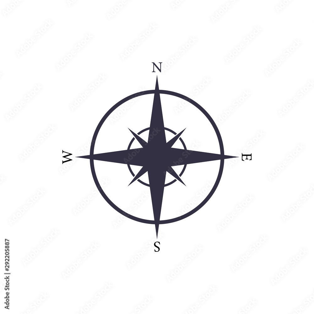 Simple vector nautical compas icon. Navigation map sign. Simple vector nautical compas icon. Navigation map sign.