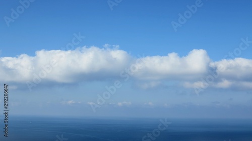 blue sky and clouds and sea