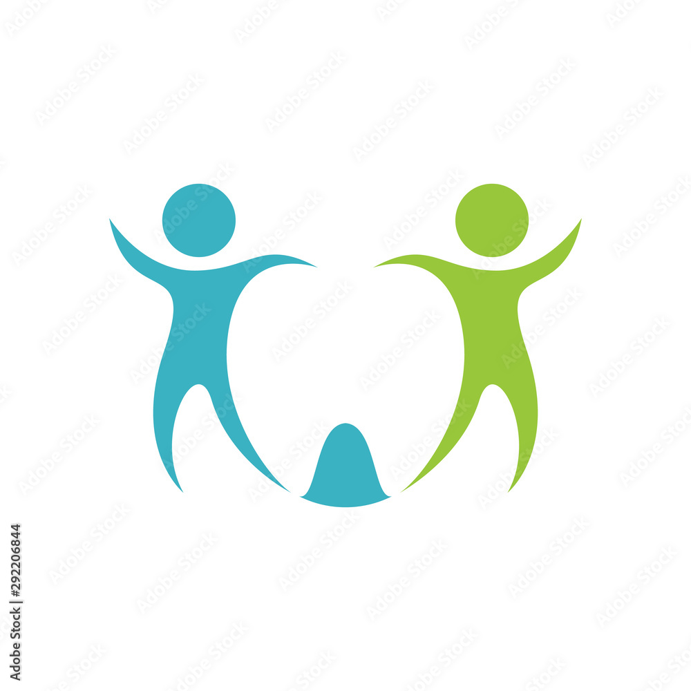 Obraz premium Dental kids medical office logo design vector image illustration