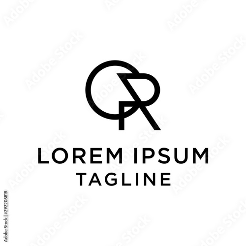 initial letter logo CR, RC logo template