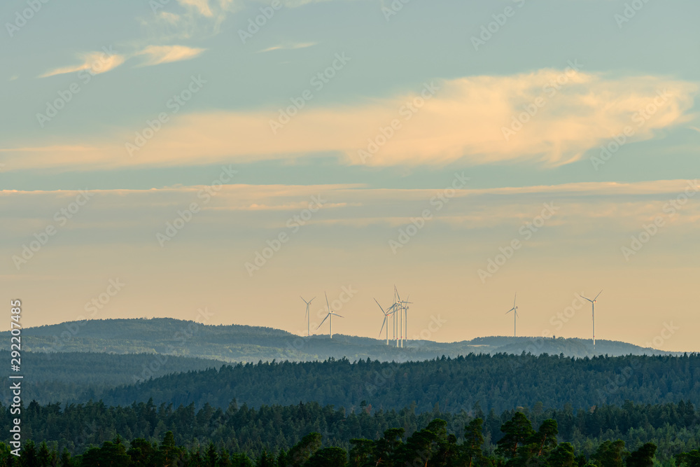 Fototapeta premium Landscape with wind turbines