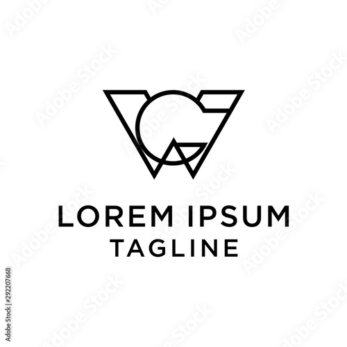 Free Download initial letter logo CW, WC logo template - GFXLoad